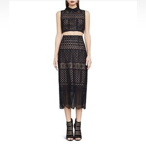 BCBGMaxAzria Black Lace Collared 2 Pc Set